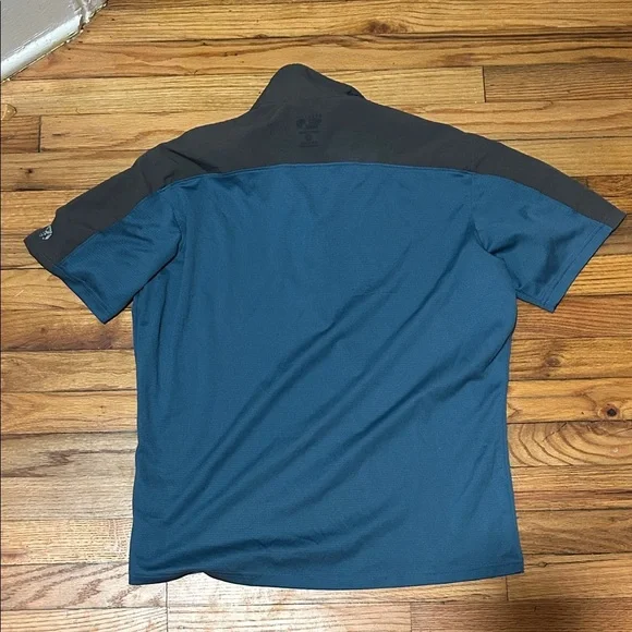 Mountain Hardwear Teal and Charcoal Polo Shirt - Picture 3 of 4